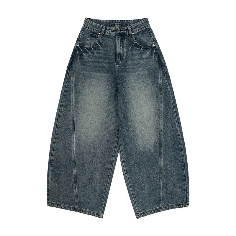 DARK BLUE BAGGY STYLE WIDE FIT PANTS