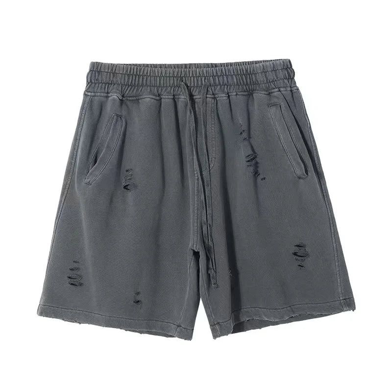 DISTRESSED COTTON SHORTS
