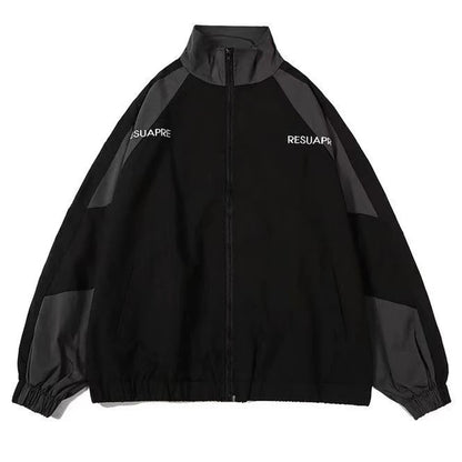 BAGGY VARSITY ZIP UP HOODIE