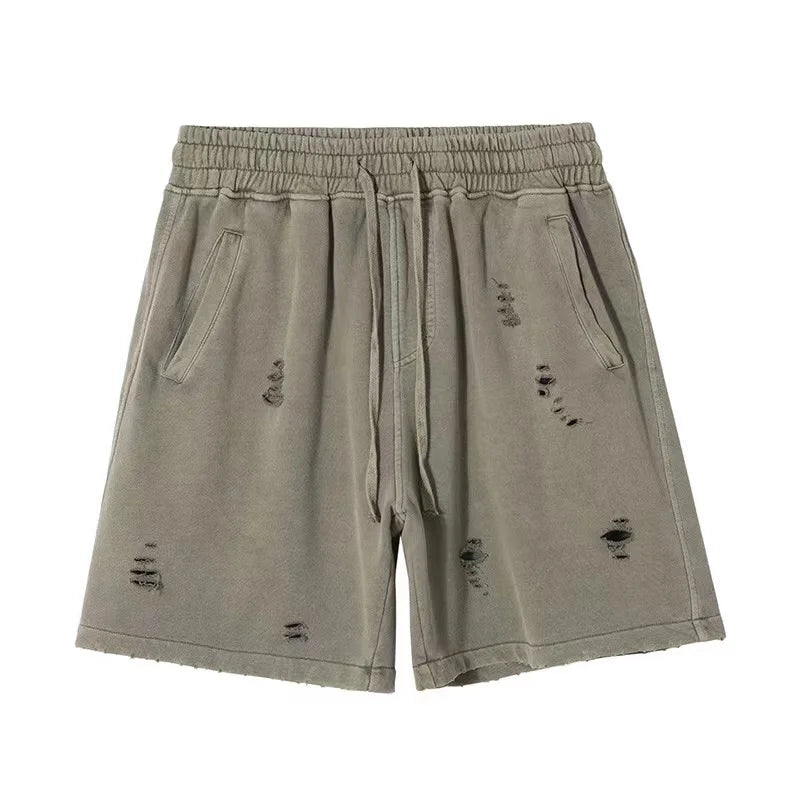 DISTRESSED COTTON SHORTS