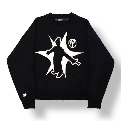 'SPACED OUT' GRAPHIC KNITTED SWEATER