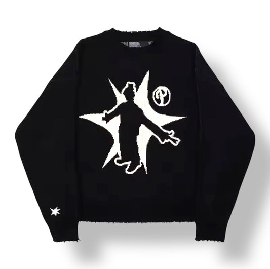 'SPACED OUT' GRAPHIC KNITTED SWEATER